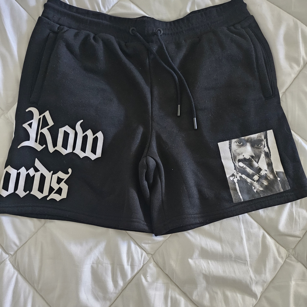 Black Graphic Men's Drawstring Shorts